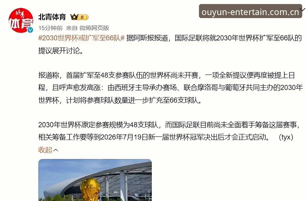 2030世界杯或扩军至66队，中国男足迎来历史机遇解析